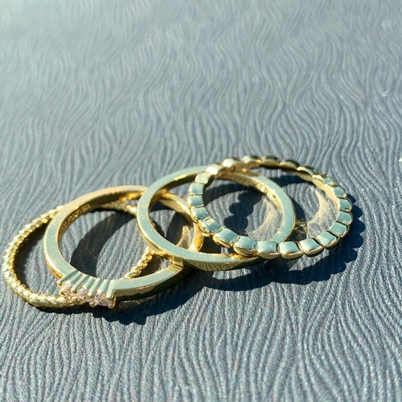 Sterling Forever CZ Rope Band Stacking Ring Set - Picture 8 of 8